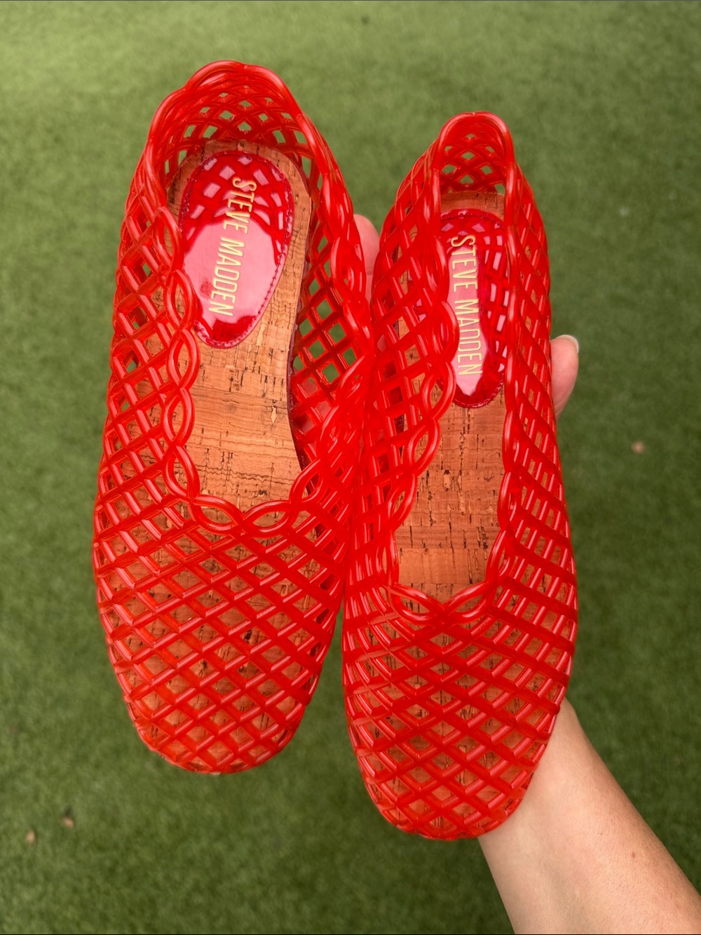 Steve Madden orange lattice jelly flats - Picture 2 of 3